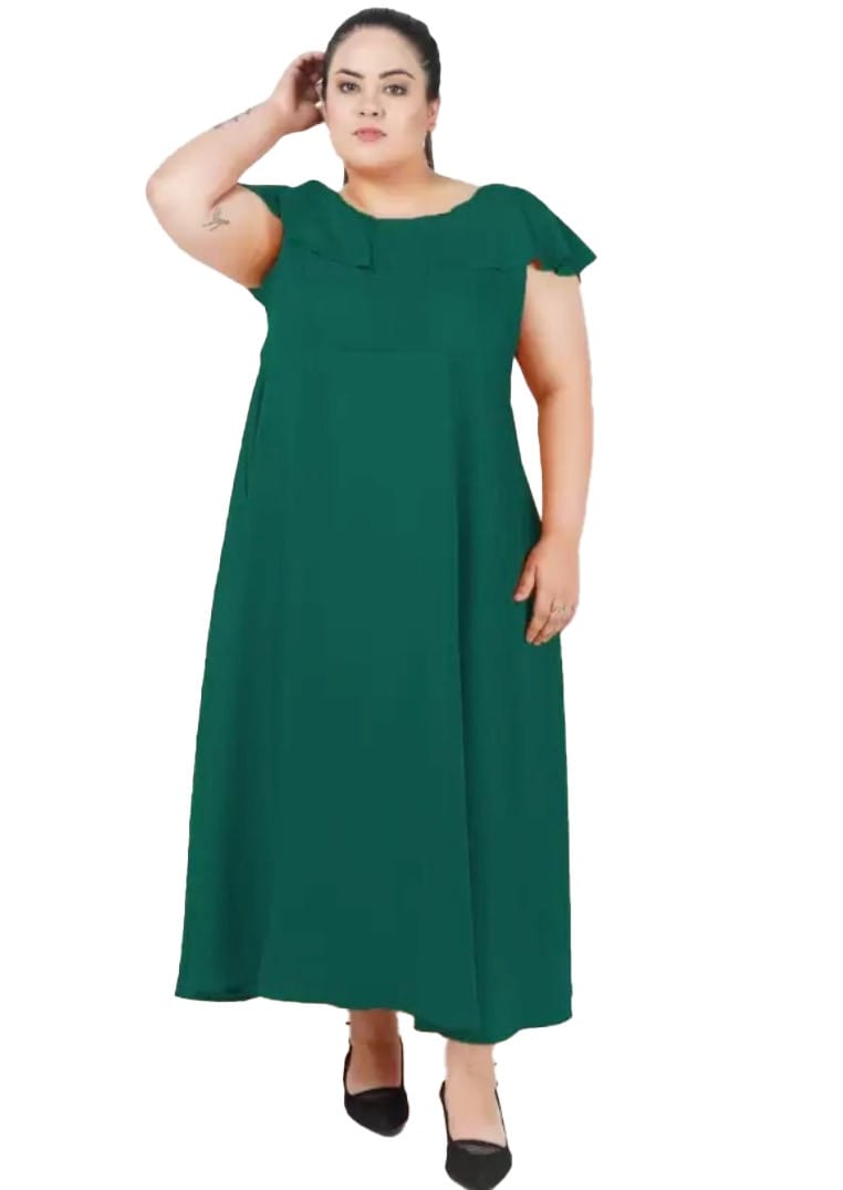 Women's Polyester Fit and Flare Green Dress Size 10XL (Green)