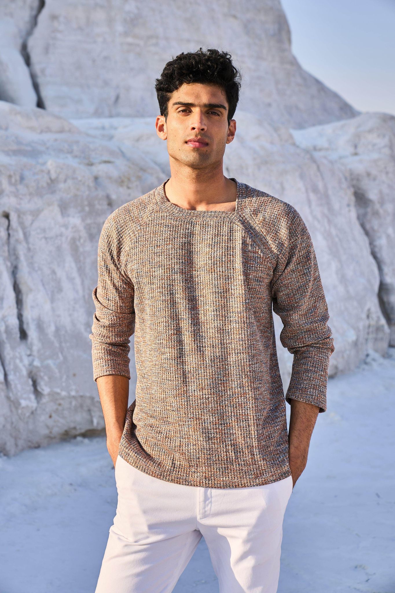 NOTCH NECK SWEAT-M / Multi