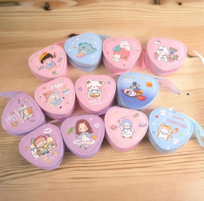 Heart Shaped Coin Pouch | Kawaii Coin Pouch (1pc)-Pink