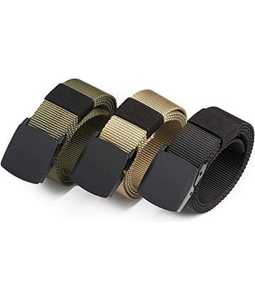 Edifier - Multicolor Nylon Men's Casual Belt ( Pack of 3 )