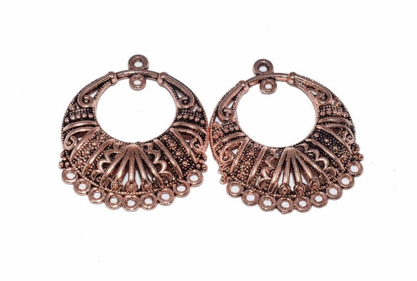 German Silver Metal Oxidized Copper Pendant  ,(CPPC-016) , Per Packet of 2 Pair-Per Packet of 2 Pair / 32 MM