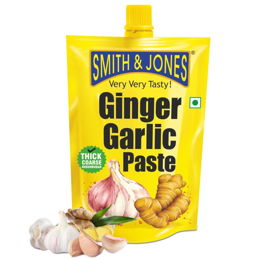Smith & Jones Ginger Garlic Paste, 200g, Thick & Coarse Paste for Cooking, Aromatic & Flavorful