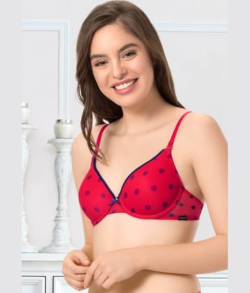 Everyde by Amante Polyamide Lightly Padded Women's T-Shirt Bra ( Red )