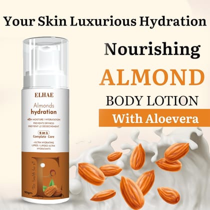 ELHAE Original Scent Body & Hand Lotion, Dry Skin Moisturizer with Hydraluncence Blend and Cherry Almond Essence, 50ml