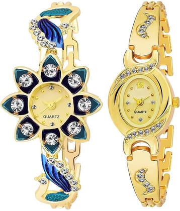 Shivark Gold Stainless Steel Analog Womens Watch