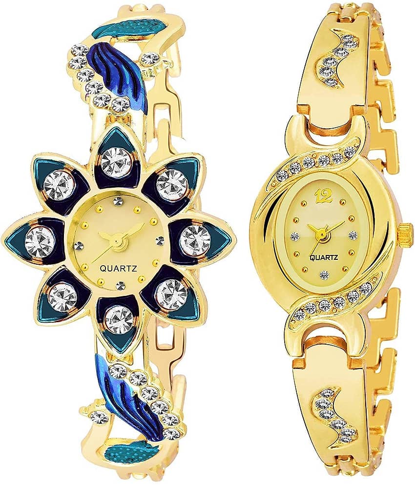 Shivark Gold Stainless Steel Analog Womens Watch