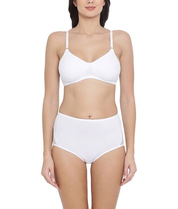 Clovia Pack of 2 Cotton Women's Bra & Panty Set ( White )