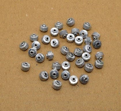 German Silver Metal Oxidize Silver Beads for Jewelry Making. , NBS-095-Per Packet of Approx 55 Pcs (50 Gram) / 6X7 MM