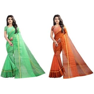 SVB Multicolour Art  Silk Saree With Blouse Piece
