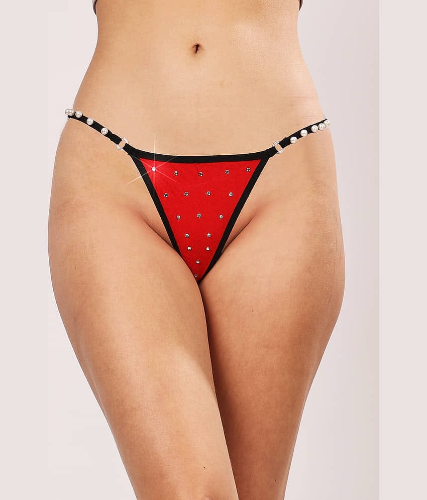 Finian Pack of 1 Cotton G-Strings For Women ( Red )
