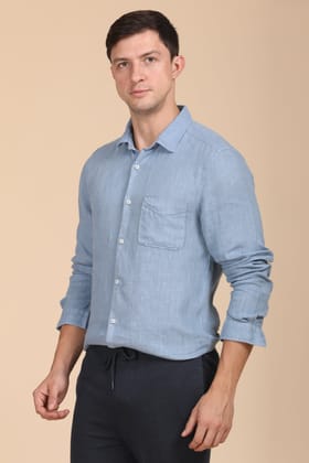 Palmas - 100% Linen Shirt - Blue-XL-44 / BLUE
