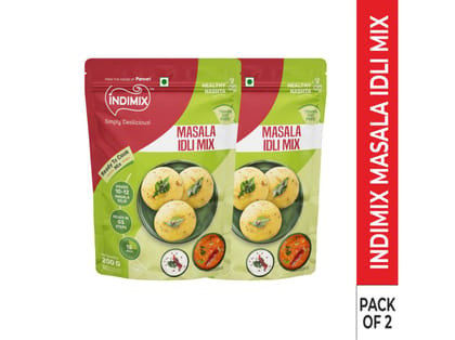 INDIMIX Instant Ready to Cook Masala Idli Mix, Ready In 3 Steps, Healthy & Tasty 200g - Pack of 2