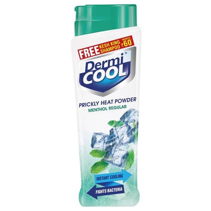 Dermicool Menthol Regular Prickly Heat Powder + Kesh King Anti-Dandruff Shampoo 30ml Free