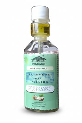 Hrushived Ayur O Care Ayurvedic Oil Pulling Blend with Virgin Coconut Oil Mint Nutmeg and Cinnamon