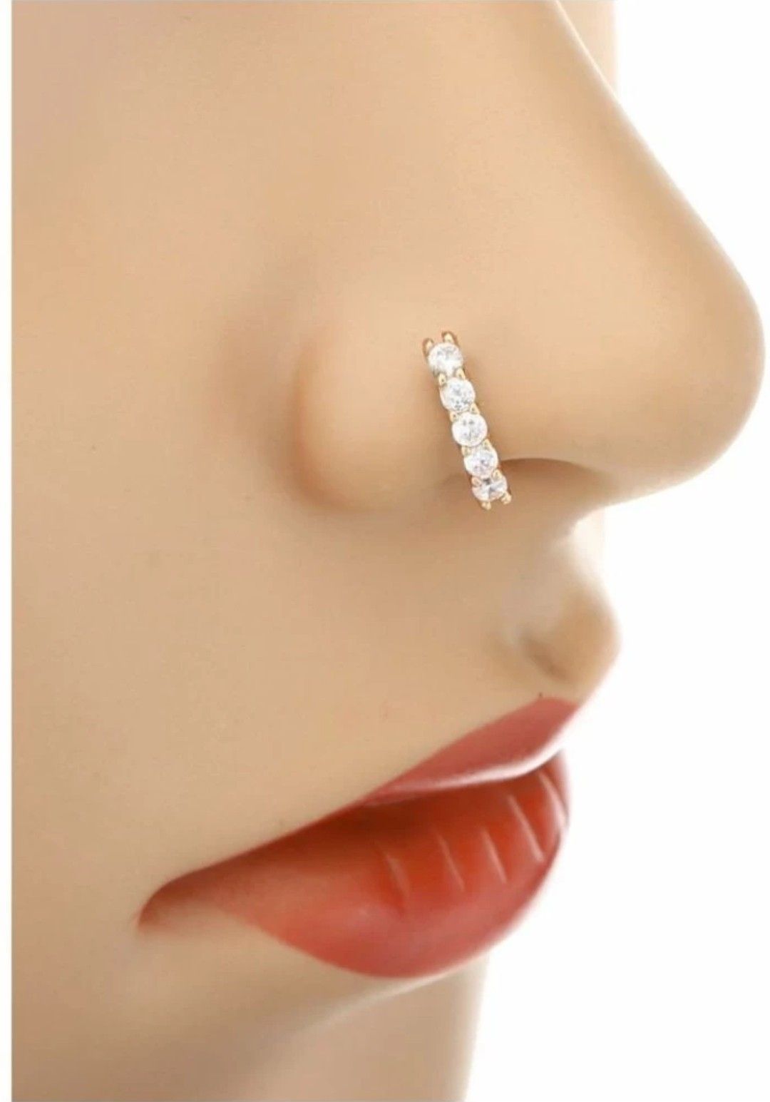 Moonbeam Diamond Nose Ring Ole 5 Nug Diamond Nose Ring for Women And Girl Pack of 1
