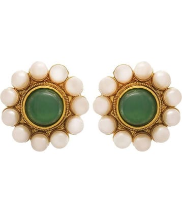 Traditional and Ethnin One Gram Gold Plated Black Designer Earring for Women