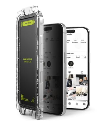 iPhone 16 Screen Protector Guard with Easy Installation Tool, Easy Slide Privacy Glass | Tempered Glass (2 Pack)
