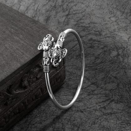 Real Sterling Silver Oxidized Elephant women's Bracelet Bangle - Single