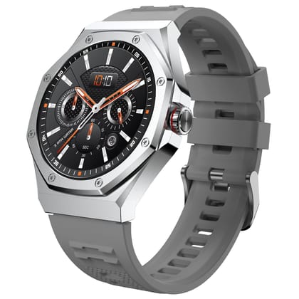 CELLECOR E4 Edge 1.52" HD+ Round Display with 850 NITS | BT-Calling | AOD | Smartwatch (Silver Grey)