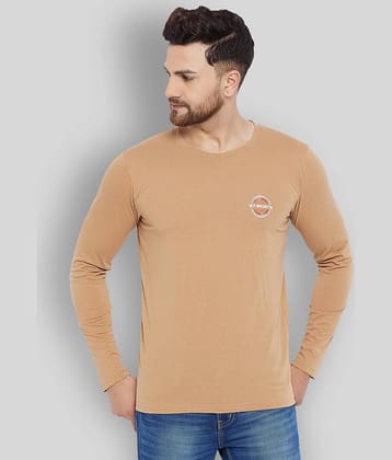 The Million Club Pack of 1 Polyester Regular Fit Men's T-Shirt ( Beige )