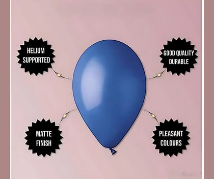 Wektu Party Balloons - Round Shape, Blue & White, 100 PC