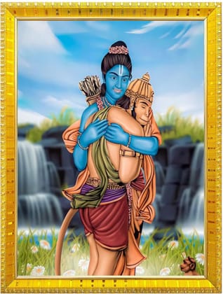 NOKKES Hanuman Bajrangbali Hanumanji Maruti Golden 5X7 Inch Photo Frame_AQW19