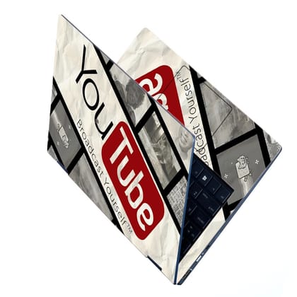 Full Body You Tube Laptop Skin Stickers Decal Cover for All Models (Size 15.6 inch) ANM-190