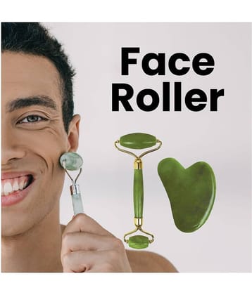 Mars by GHC Jaderoller_1 jade roller with gua sha | face toning & serum application| For men & women Massager (Green)