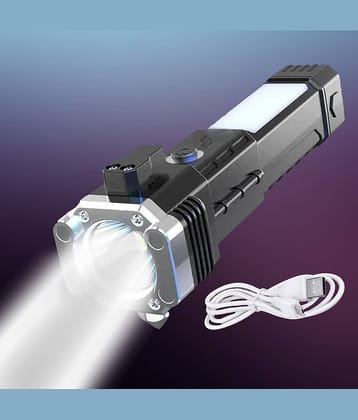 RENMAX - 3W Rechargeable Flashlight Torch ( Pack of 1 )