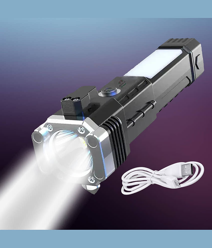 RENMAX - 3W Rechargeable Flashlight Torch ( Pack of 1 )