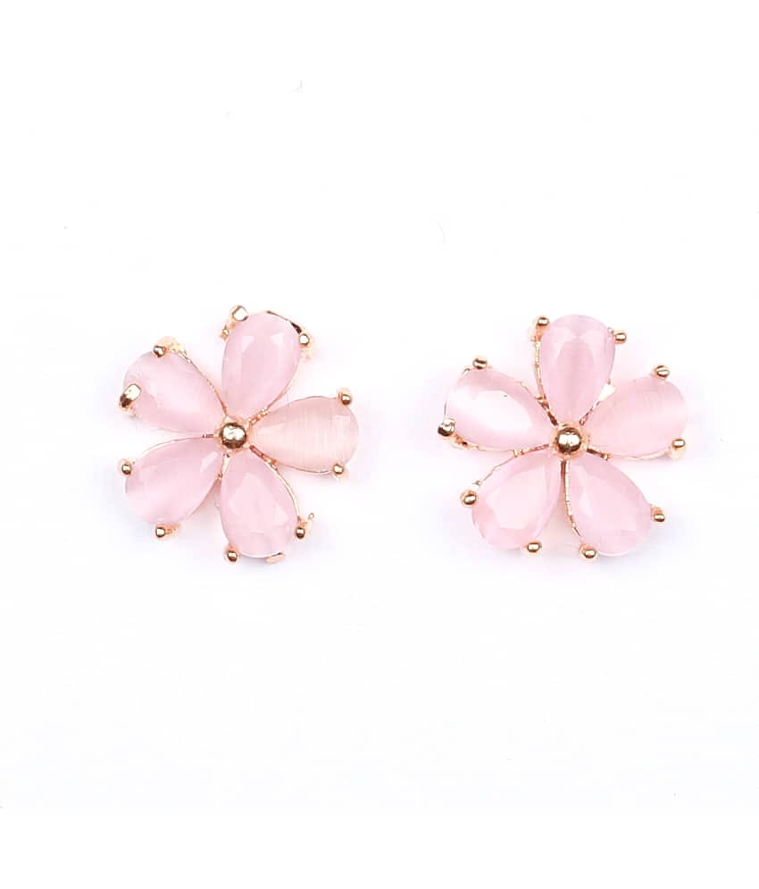 Jewels Corner - Pink Stud Earrings ( Pack of 1 )