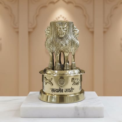 Brass Ashok Lath Home Decorative Showpiece | Traditional Interior Decor, Height : 8 Inch (FMAS670 H)