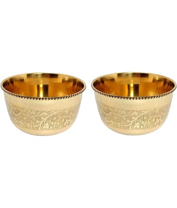A & H ENTERPRISES Veg Bowl / Katori /Sabzi Bowl Brass Cereal Bowl 200 mL ( Set of 2 )