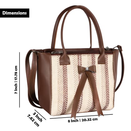 Brown Glamorous Faux Leather Handbag For Women And Girls HB26