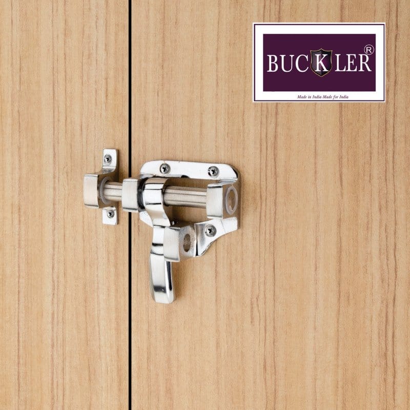 BUCKLER Latching Draw Hasp Latch (Aluminium, Stainless Steel) Finish-Silver, Size -4 Inch