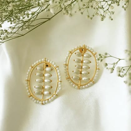 Woven Sunshine Gold Stud Earrings