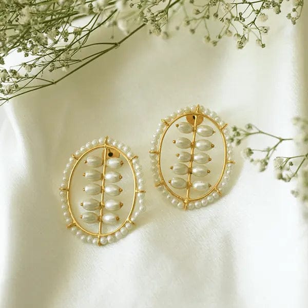 Woven Sunshine Gold Stud Earrings