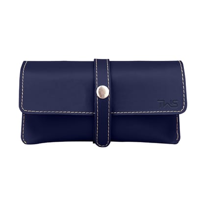 The Wallet Store Leather Eyewear Case for Men & Women Specs Cover - Blue