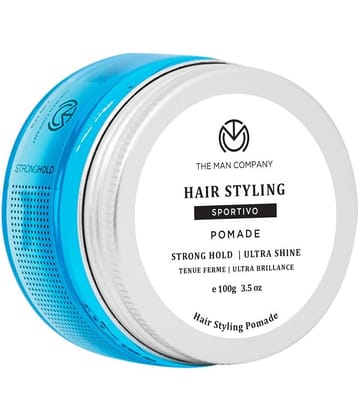 The Man Company Sportivo Stronghold Hair Styling Pomade Wax for Men | Stylish Glossy Finish with Volume | Non Sticky - 100gm