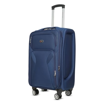 AMERICAN TRAVELLER Touris Bite 55 cm Cabin Trolley Bag (23 Days), Softside Twill Fabric, 360 degree Spinner Wheels, Front Pocket, Expandable, Telescopic Handle, Single Unit, Assorted Colours