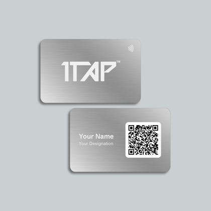 Metal Business Cards-White & Silver
