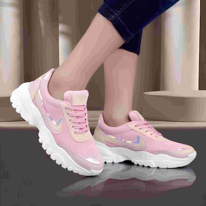 Latest Fabulous Casual Shoes Lightweight Walking Sneakers Gym Shoes for Girls and Women (Size-7) Pink