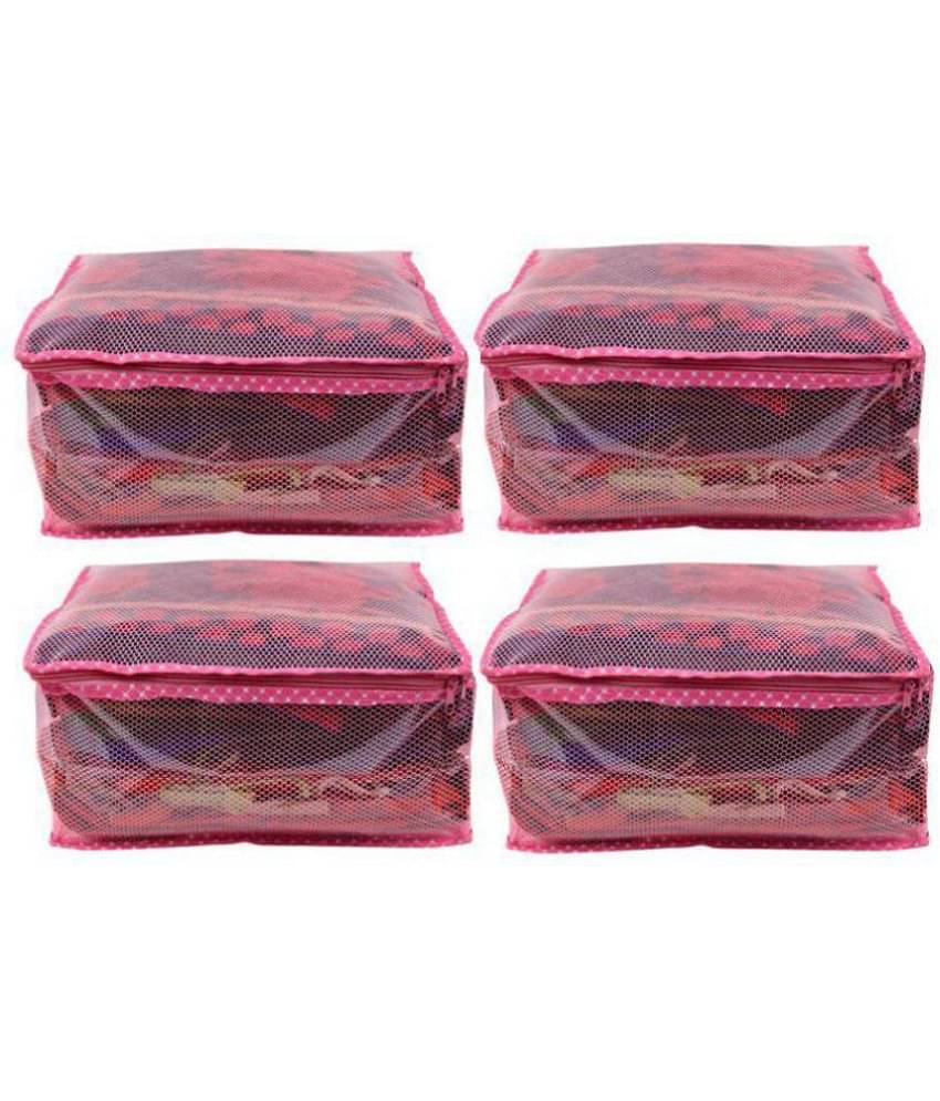 Bulbul Pink Saree Covers - 4 Pcs