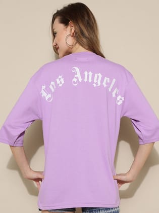 Los Angeles Lavender Oversized Unisex T-shirt-S / Pink