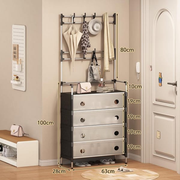 4 LAYER MULTI-FUNCTION SHOE RACK