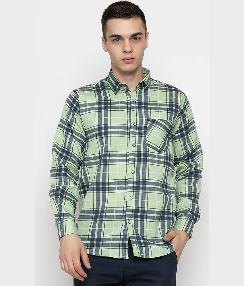 MODERNITY 100% Cotton Regular Fit Checks Full Sleeves Men's Casual Shirt - Green ( Pack of 1 )
