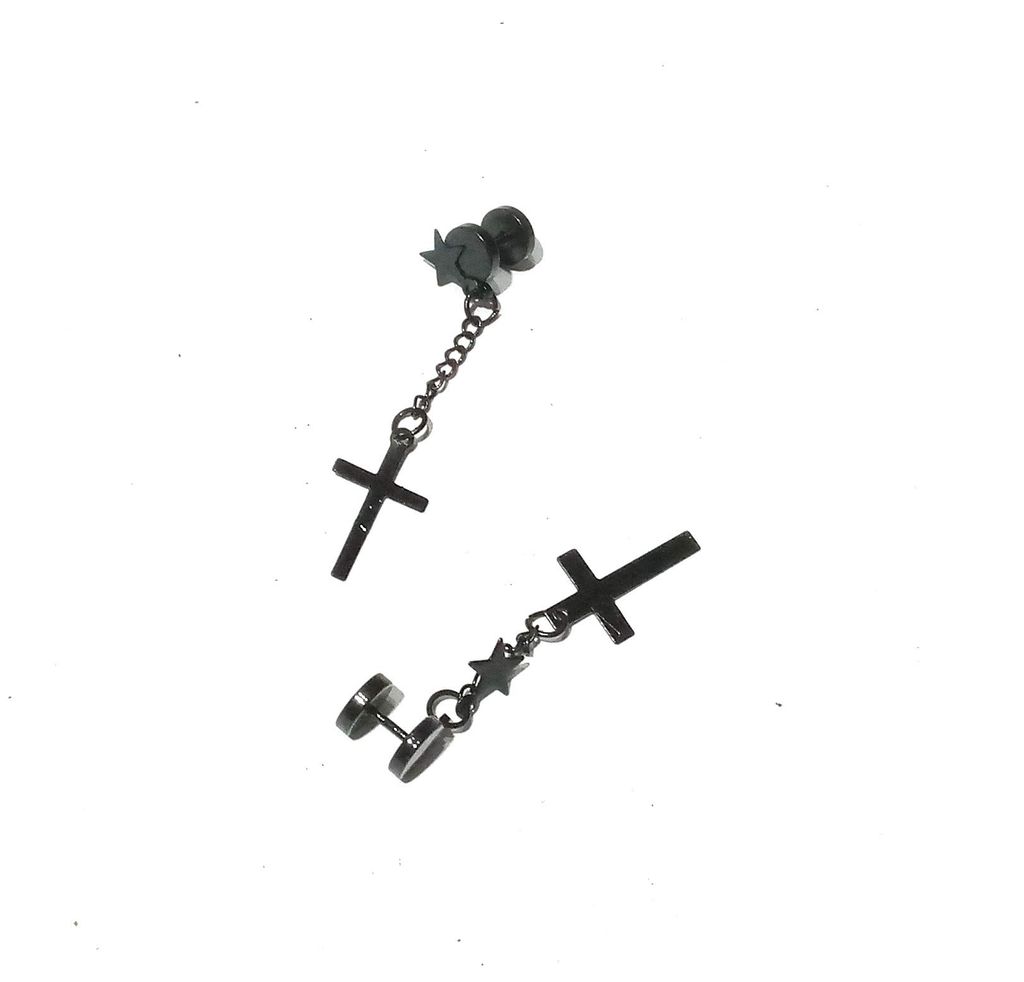 Nawani 1 Pair Mens Jewellery Black Studs Earring/Earring for Men/Boys/Boyfriend. - Earrings | Buy online on ZillyBuy
