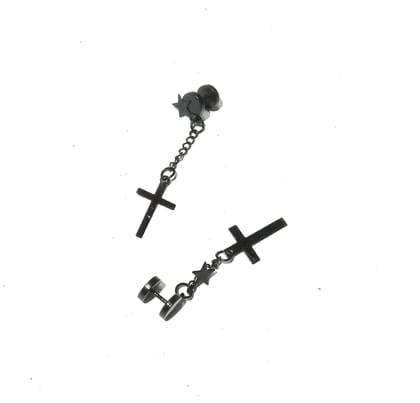 Nawani 1 Pair Mens Jewellery Black Studs Earring/Earring for Men/Boys/Boyfriend.