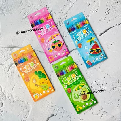 Fruits Themed Color Pencils - 12 Piece Set (Random)
