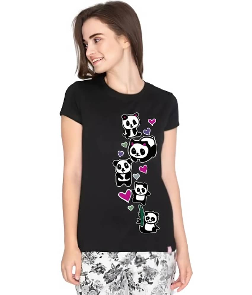 Whyme Fashion Women Cotton Blend Printed Regular Fit Round Neck T-Shirt ( White )